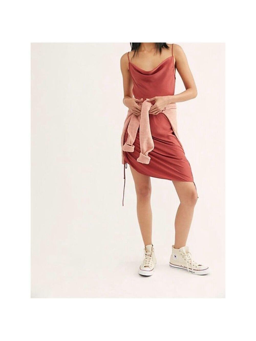 Intimately Free People Day To Night Ruched Satin Slip Dress XS